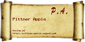 Pittner Appia névjegykártya